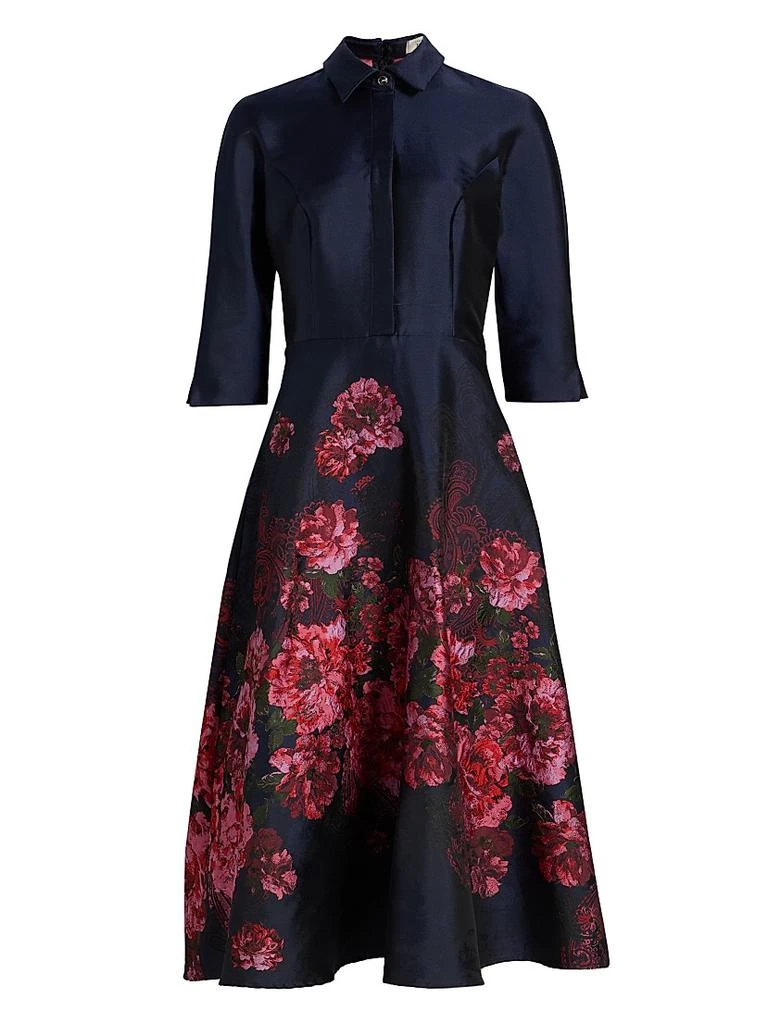 Teri Jon Jacqurd Floral
Paisley Shirtwaist Gown