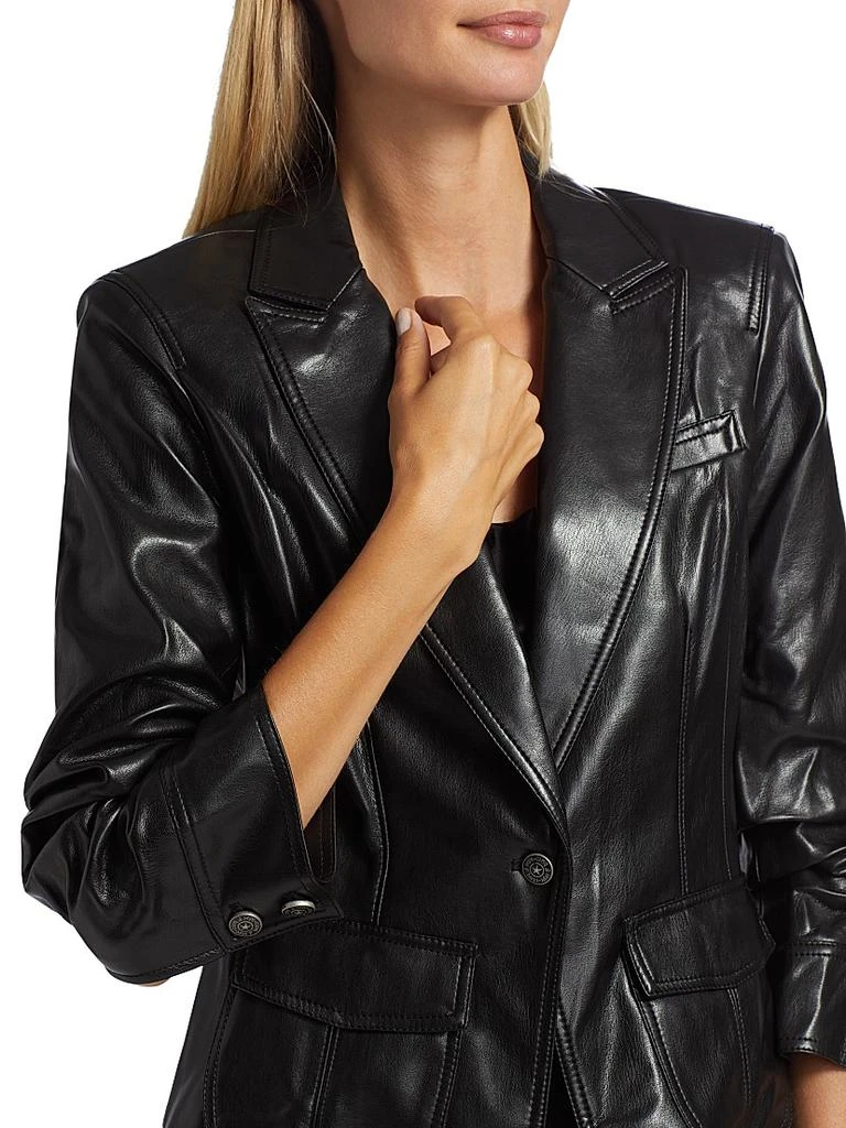 Cinq à Sept Louisa Vegan Leather Scrunched Jacket 6