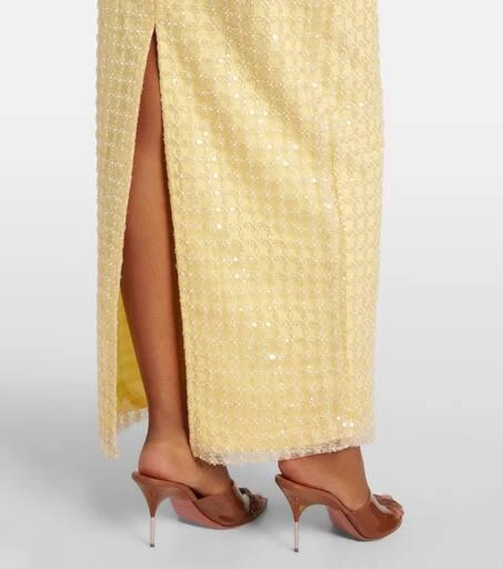 ROTATE Birger Christensen Embellished strapless gown 5