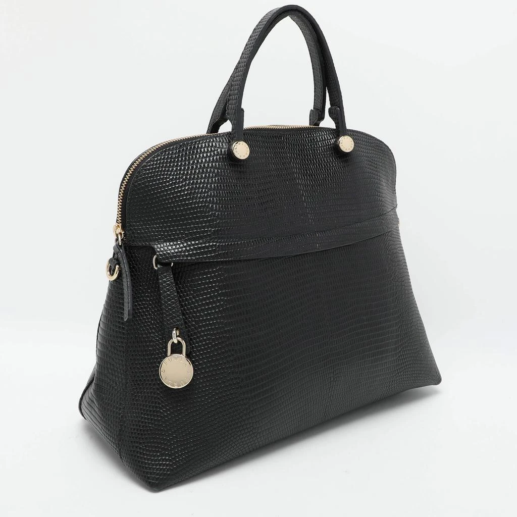 Furla Furla Black Textured Leather Piper Dome Satchel 3