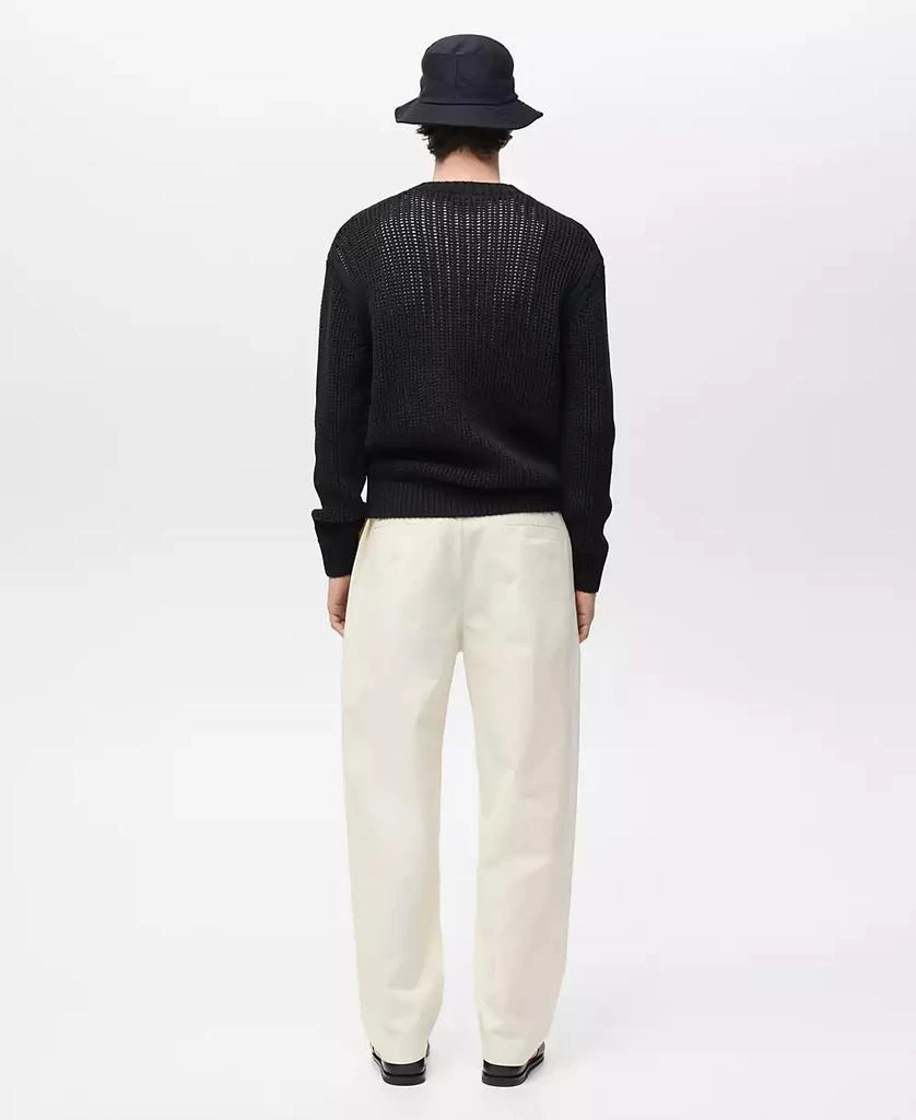 Mango Men's Cotton Openwork Knit Sweater 3