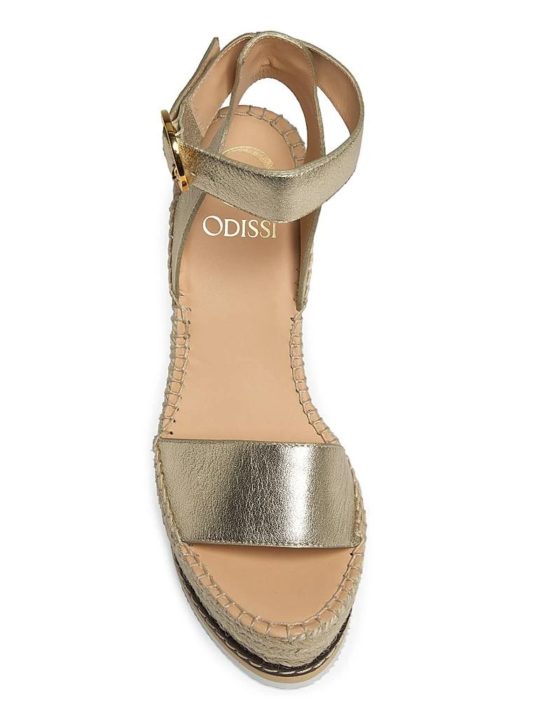 Odissì Lily 115MM Metallic Leather Espadrille Wedge Sandals 4