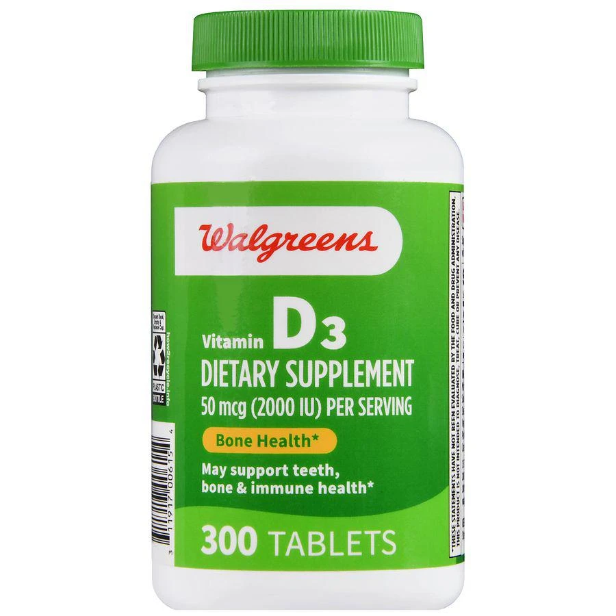 Walgreens Vitamin D3 50 mcg (2000 IU) Tablets 2