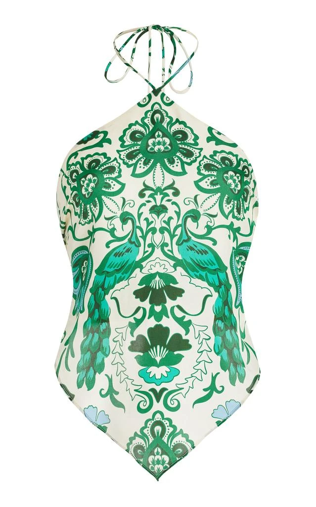 Cara Cara Cara Cara - Corfu Silk Twill Halter Top - Green - M - Moda Operandi 1