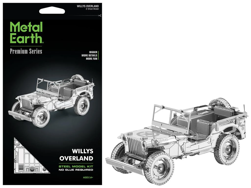 Metal Earth Model Kit Willys Overland Jeep (Challenging Difficulty) Steel Model by