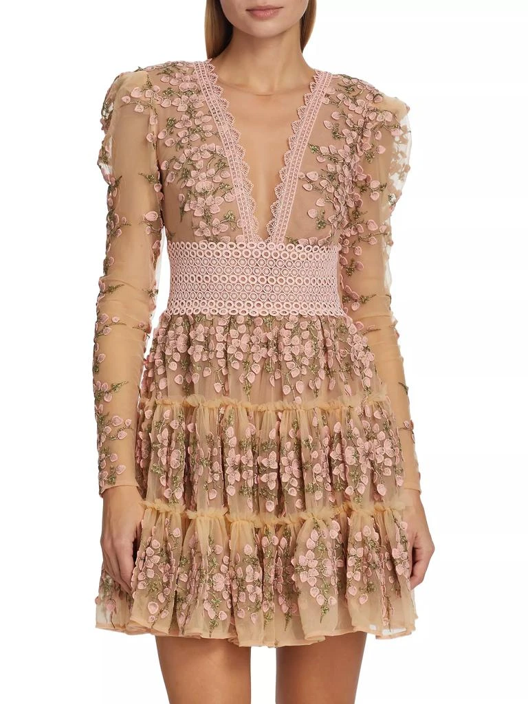 BRONX AND BANCO Megan Floral Crochet Lace Minidress 3