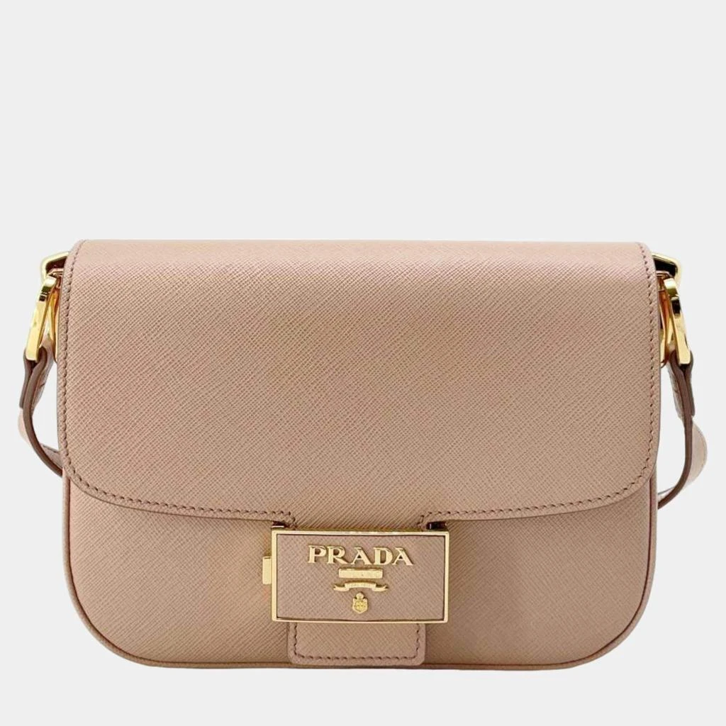 Prada Prada  Saffiano Leather Emblème Shoulder Bag 1