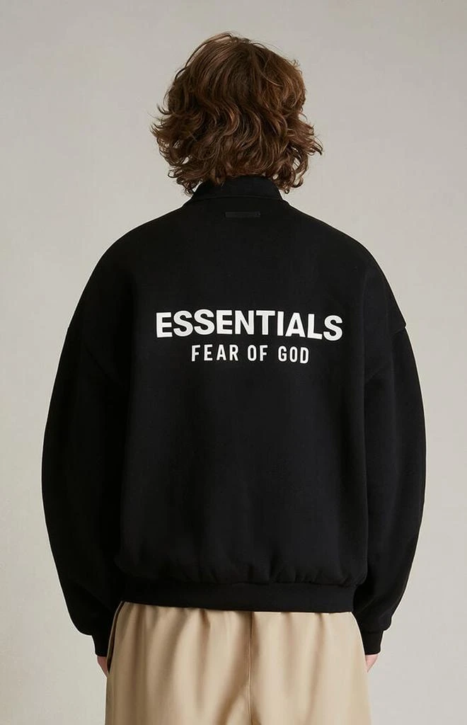 Essentials Black Fleece Polo Sweatshirt 4