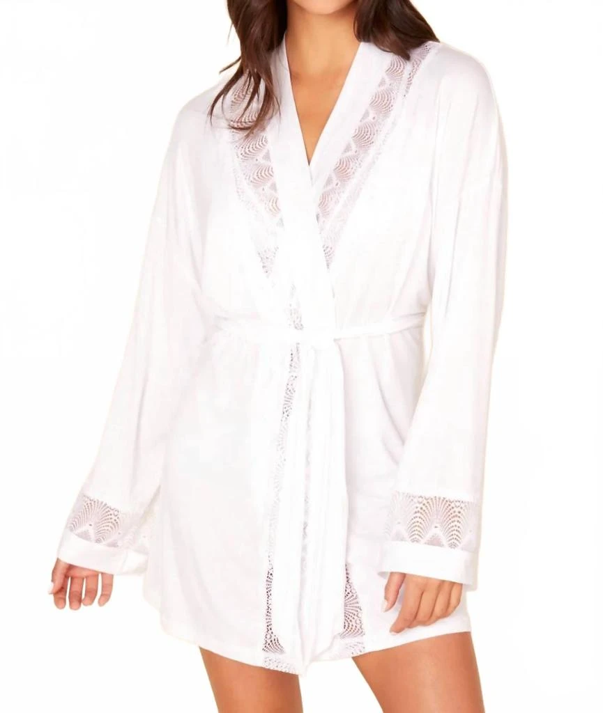 Cosabella Allure Semi-Sheer Floral Robe In White 4