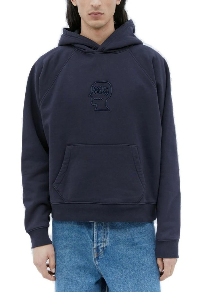 Brain Dead Brain Dead Logohead Embroidered Hoodie 1