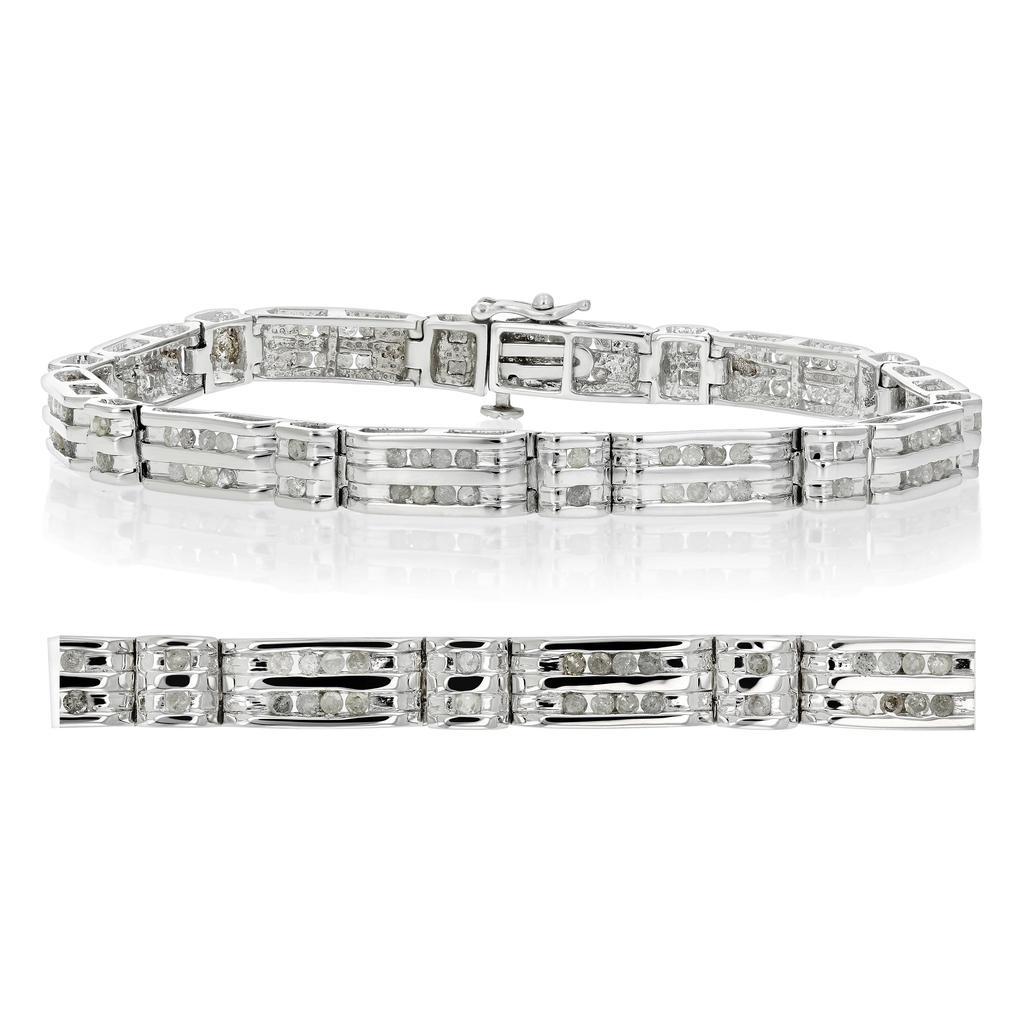 Vir Jewels 1.75 cttw Men's Diamond Bracelet .925 Sterling Silver With Rhodium 9 Inch 12 Grams