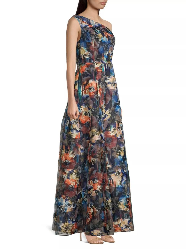 Aidan Mattox One-Shoulder Floral Ball Gown 4