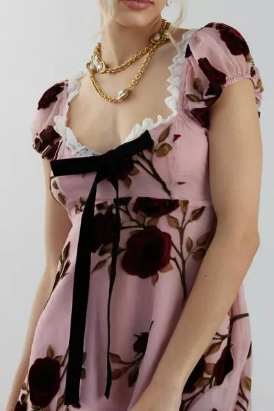 For Love & Lemons For Love & Lemons Rose Velvet Mini Dress 3