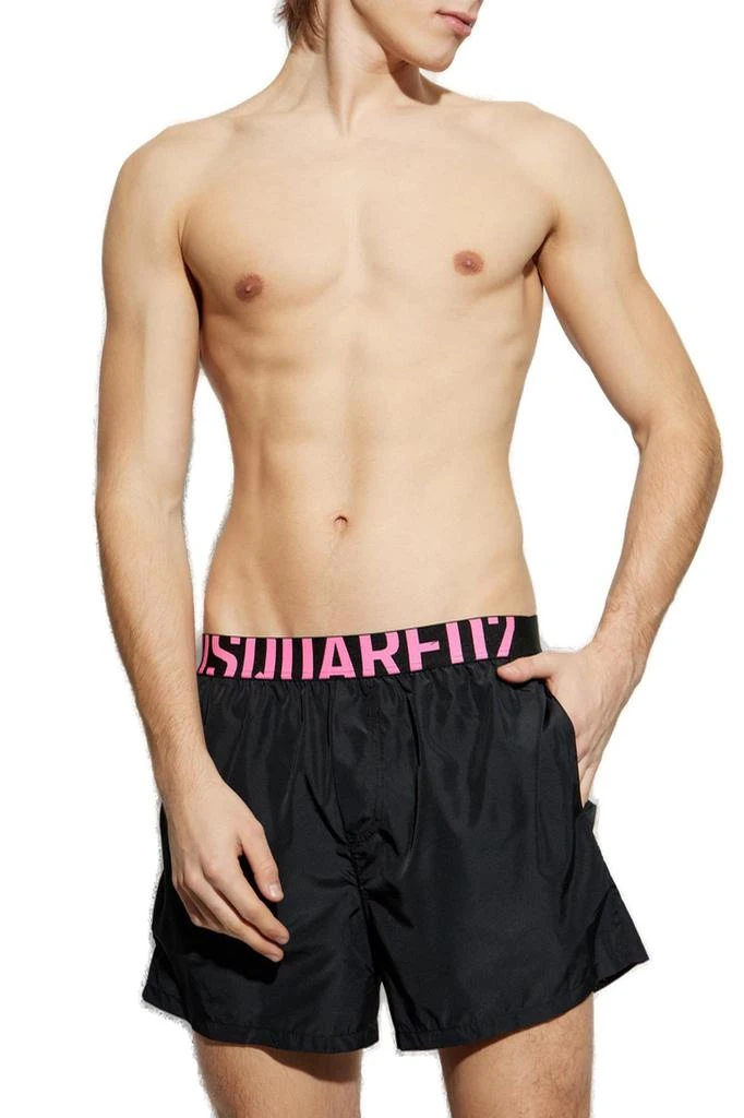 DSQUARED2 Dsquared2 Logo Waist Midi Swim Boxer Shorts 2