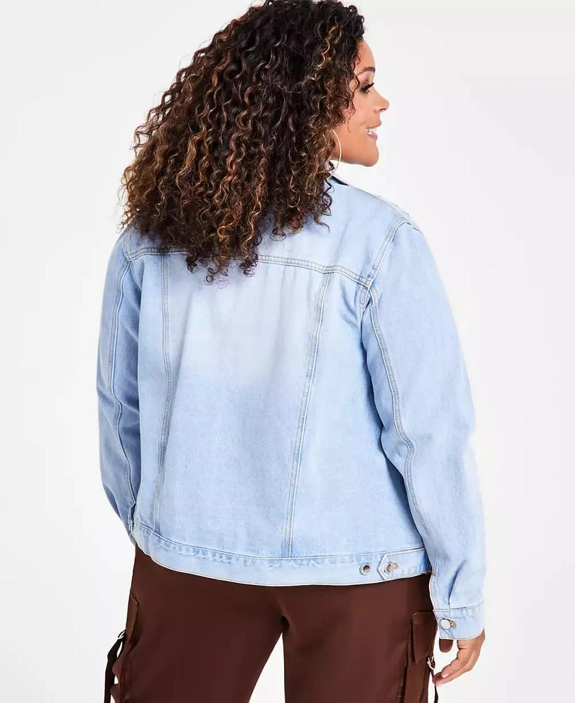 Nina Parker Trendy Plus Size Cotton Embellished Denim Jacket 2