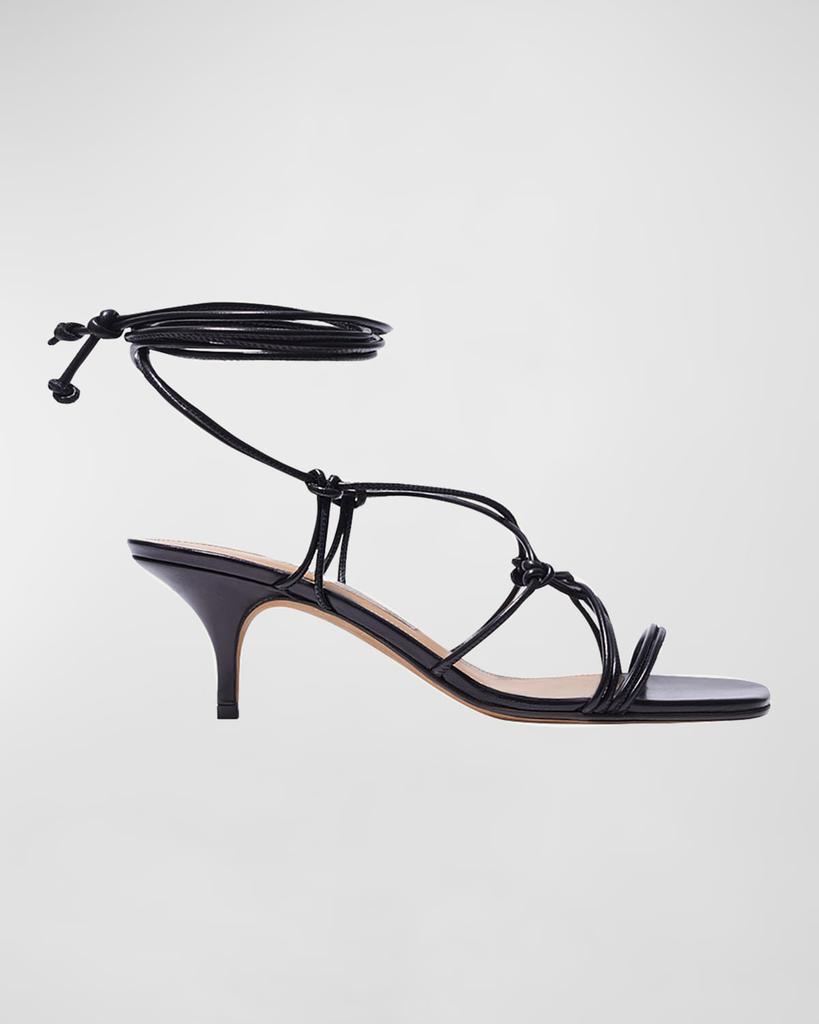 Emme Parsons Festa Knotted Leather Ankle-Wrap Sandals