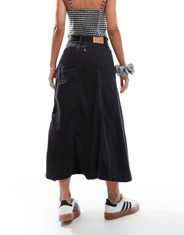 Levi's Levi's fit and flare denim skirt in black 3
