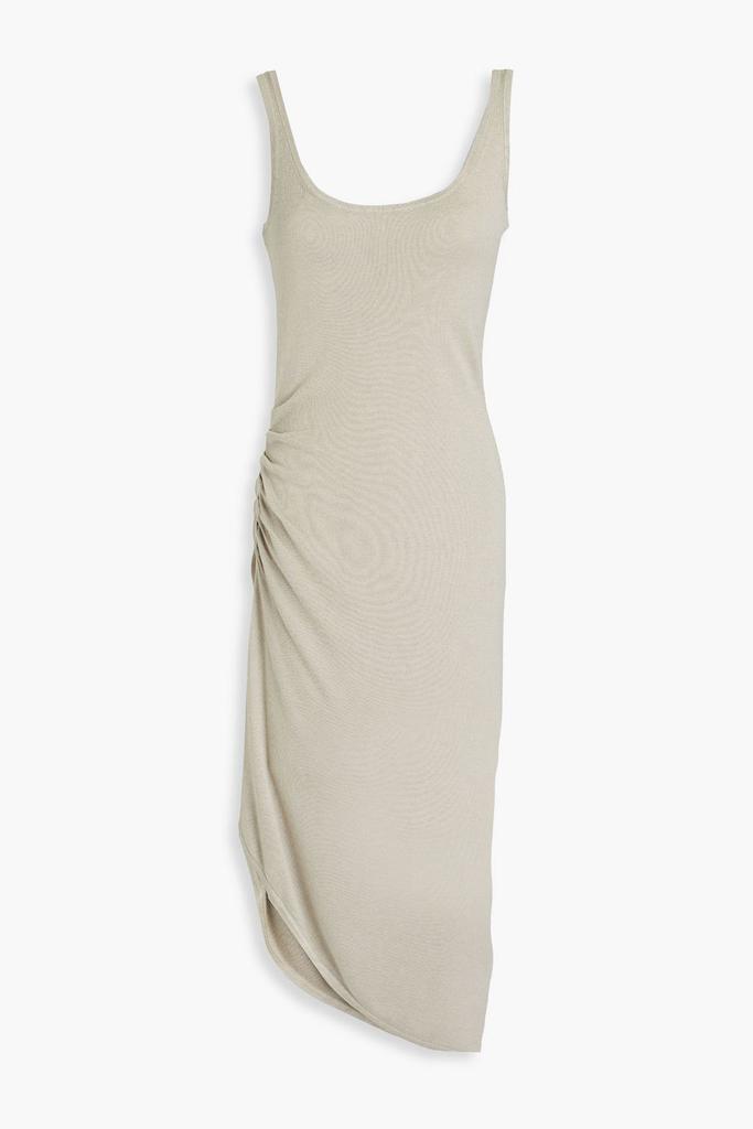 Naadam Asymmetric ruched knitted midi dress