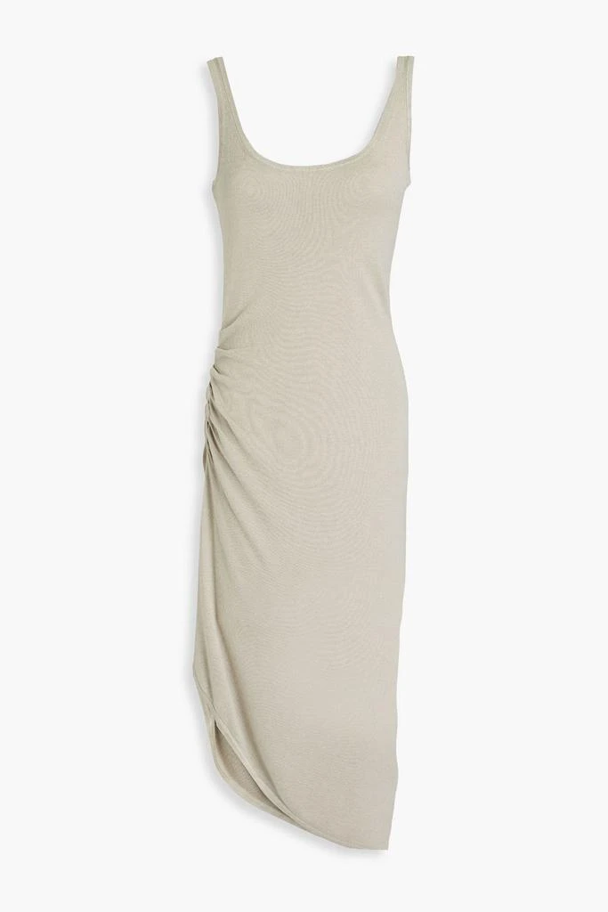 Naadam Asymmetric ruched knitted midi dress 1