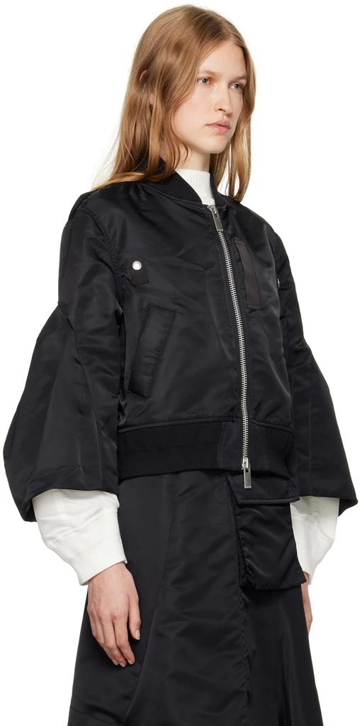 Sacai Black Puff Sleeve Bomber Jacket 2