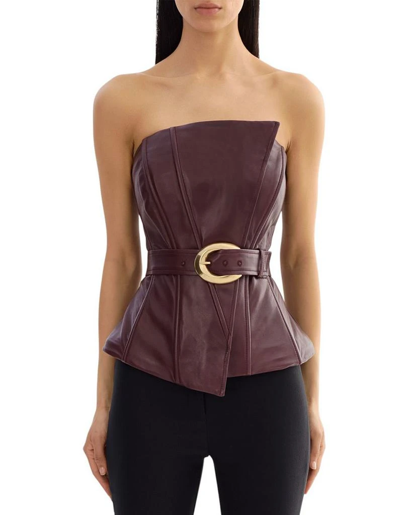 LaMarque Leather Belted Corset Top 1