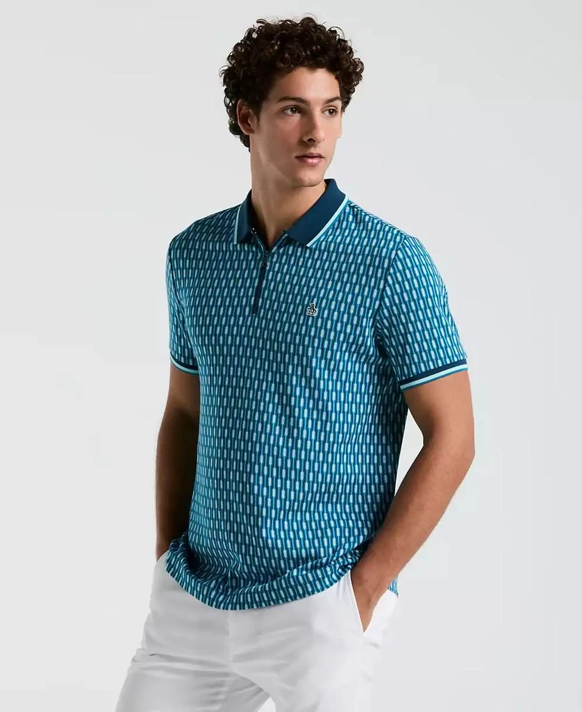 Original Penguin Men
s Slim Fit Short Sleeve Tipped Jacquard Polo Shirt 1