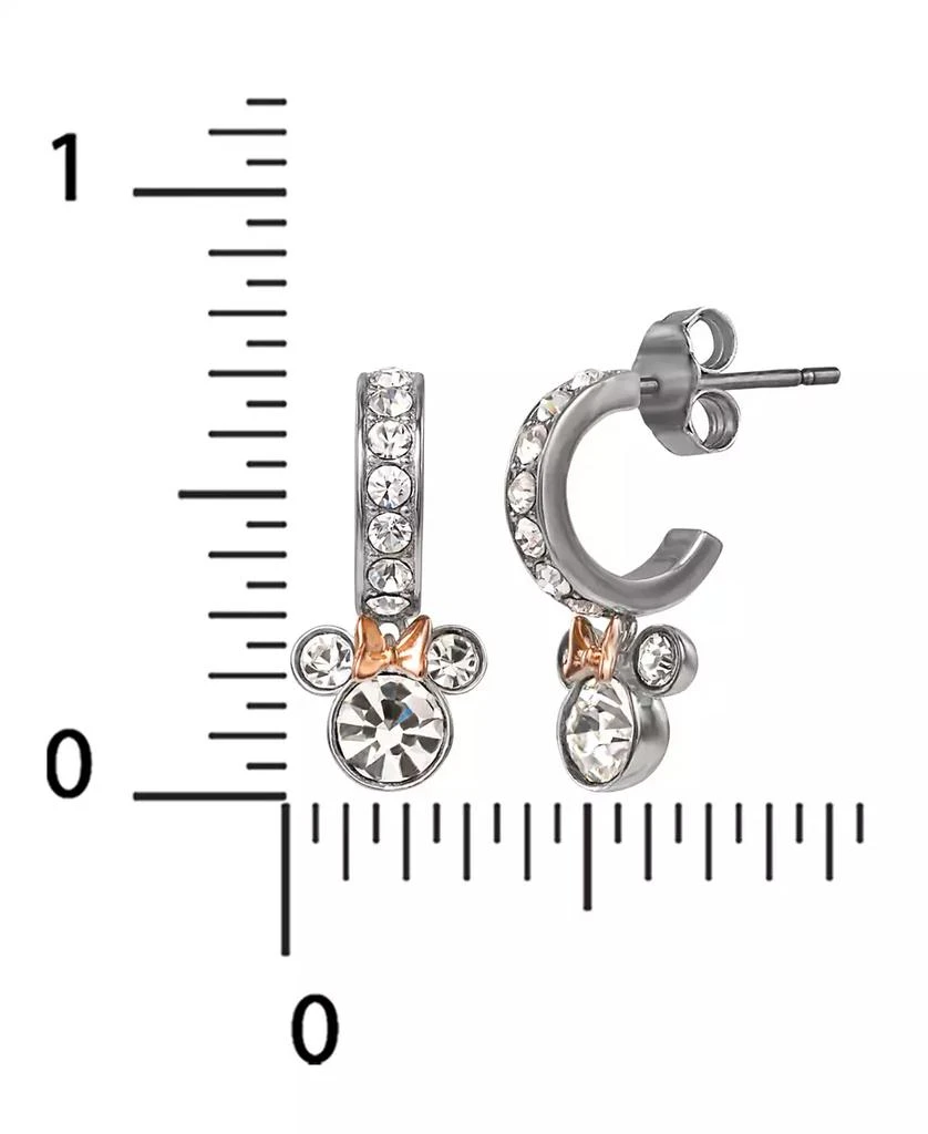 Disney Crystal Minnie Mouse Dangle Hoop Earrings in Sterling Silver & 18k Rose Gold-Plate 4