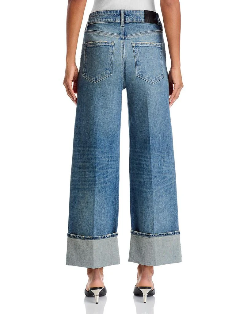 Paige Sasha Wide Cuff Ankle Jeans in Blue Note Distressed 3