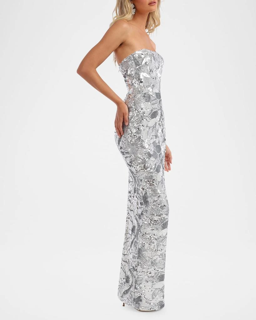 HELSI Serena Strapless Floral Sequin Column Gown 5