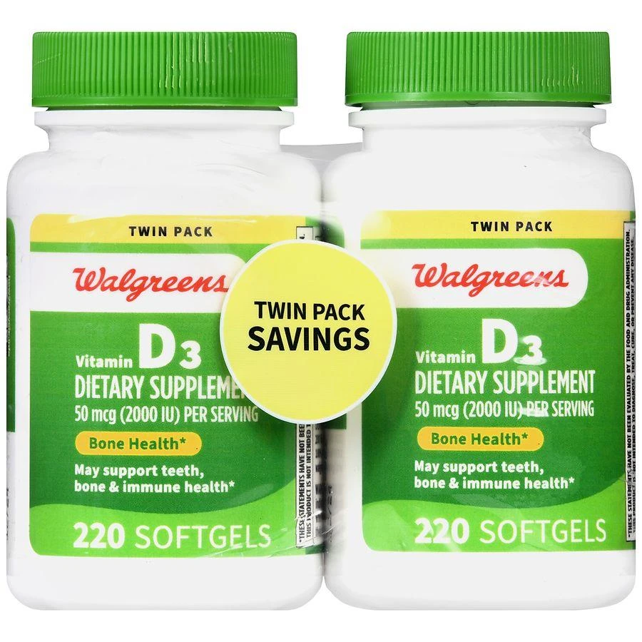 Walgreens Vitamin D3 50 mcg Softgels (440 days) 2
