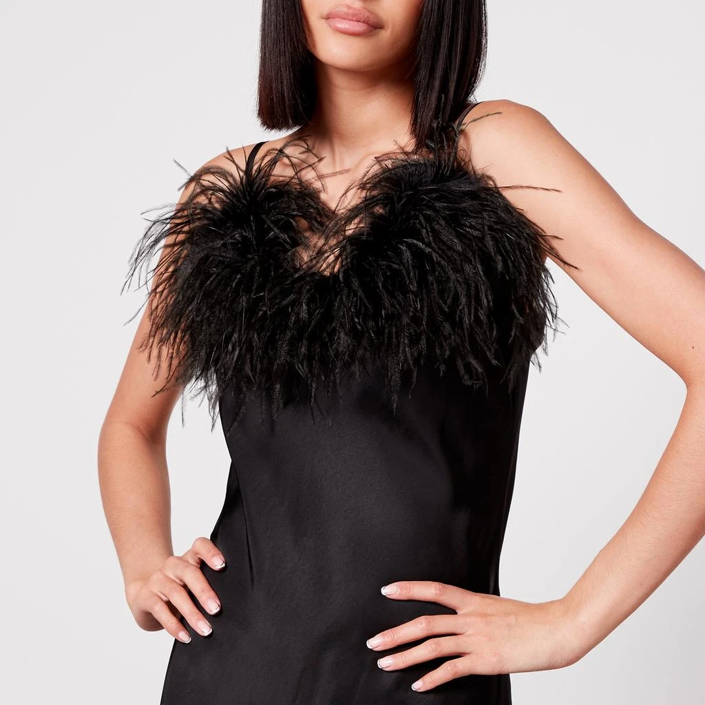 Sleeper Sleeper Boheme Feather-Trimmed Satin Mini Dress 4