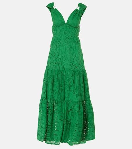 Farm Rio Monstera tiered cotton maxi dress 1