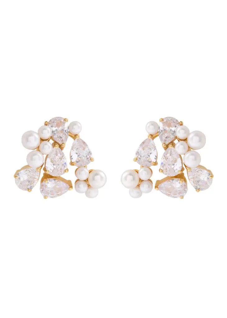 Completedworks The Breaths we Dare To Take 18kt gold-plated stud earrings 1