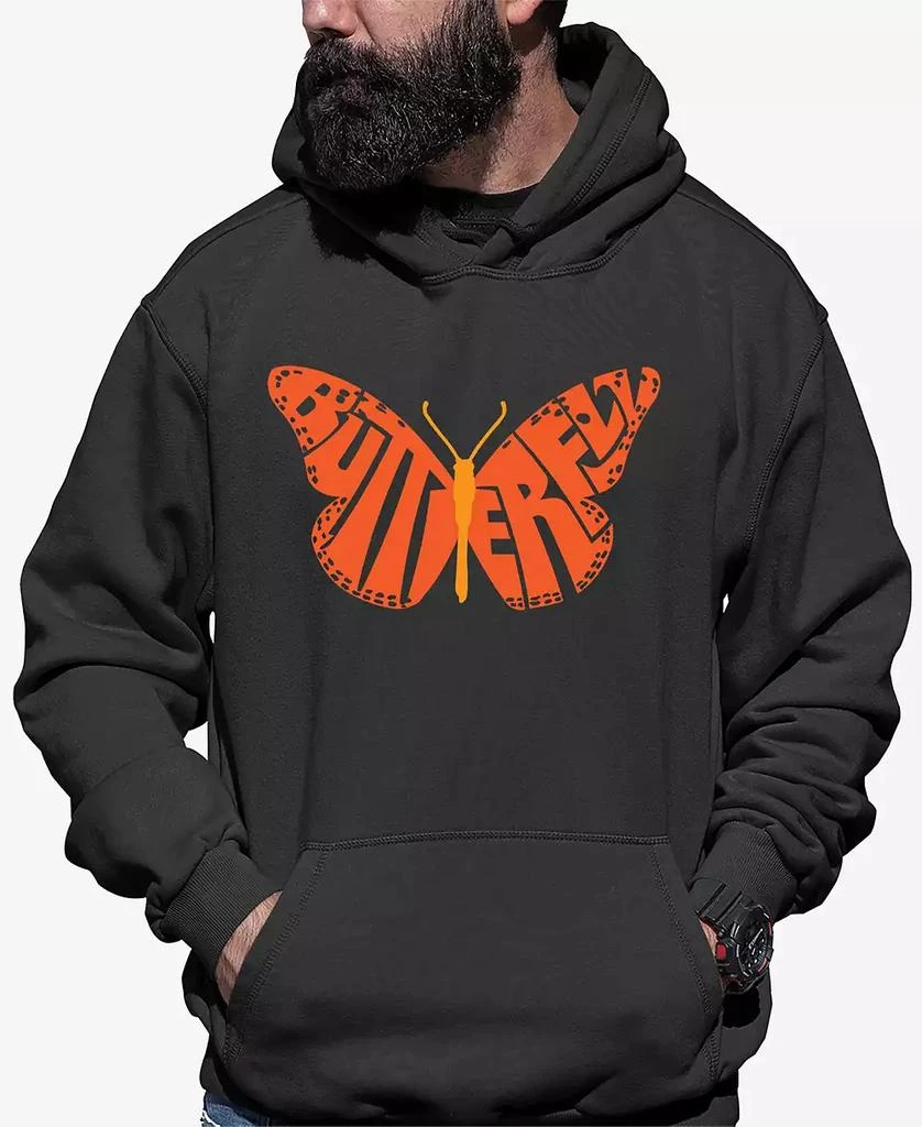 LA Pop Art Butterfly - Men's Word Art Hooded Sweatshirt 8