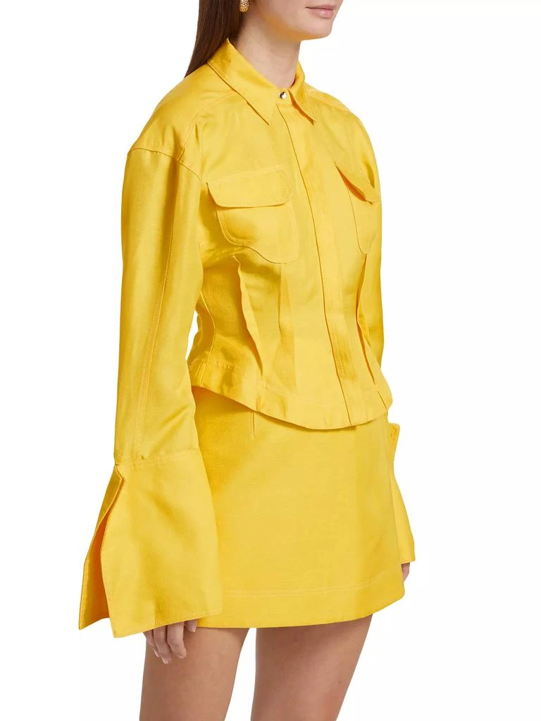 Acler Gardie Linen-Blend Cuffed Shirt 4