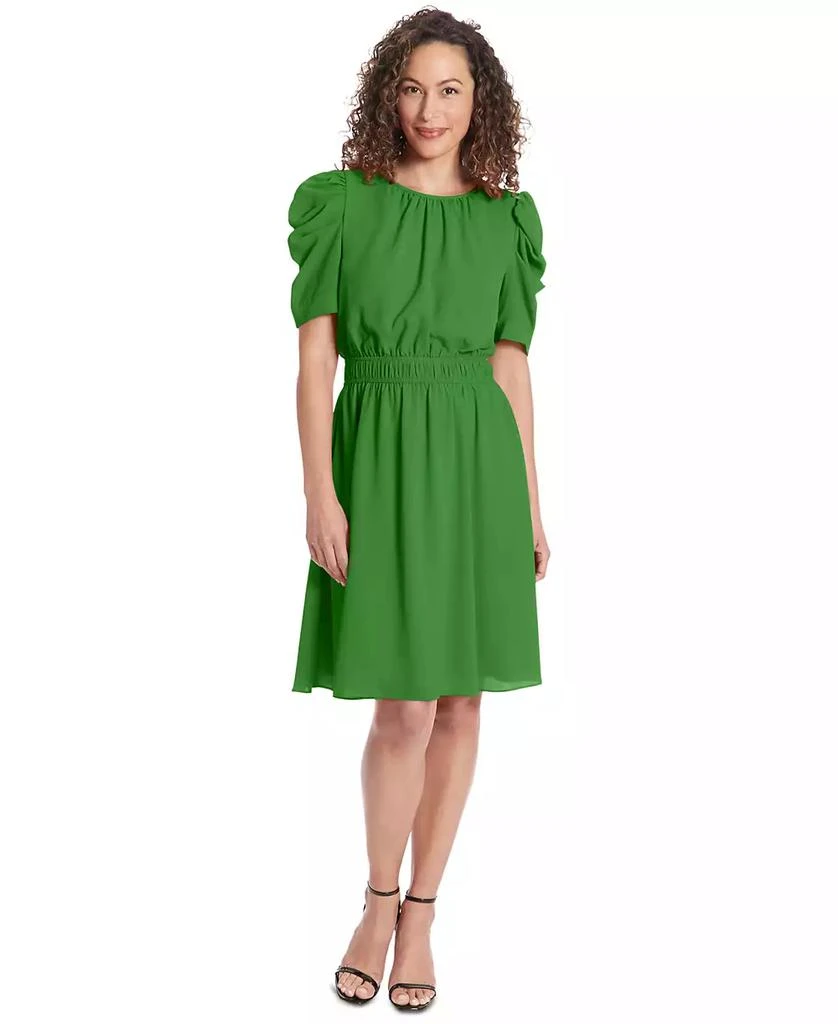 London Times Petite Caterpillar-Sleeve Jewel-Neck Dress 1