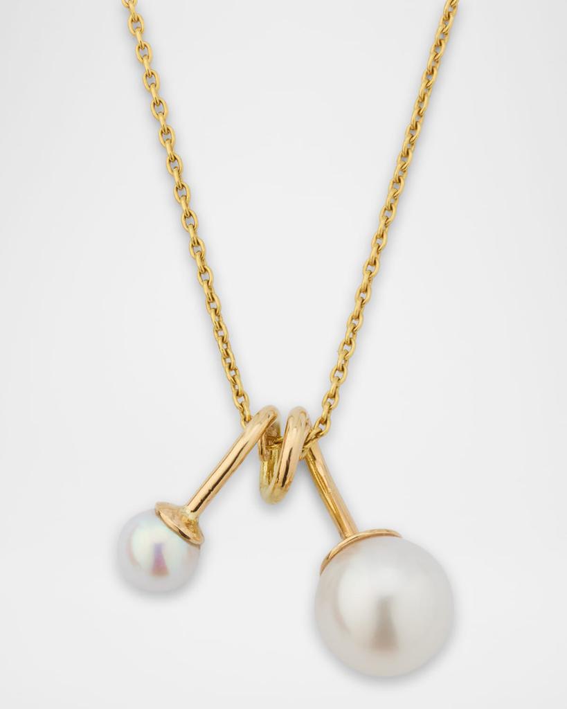 POPPY FINCH Swirl Pendant Necklace with Pearls