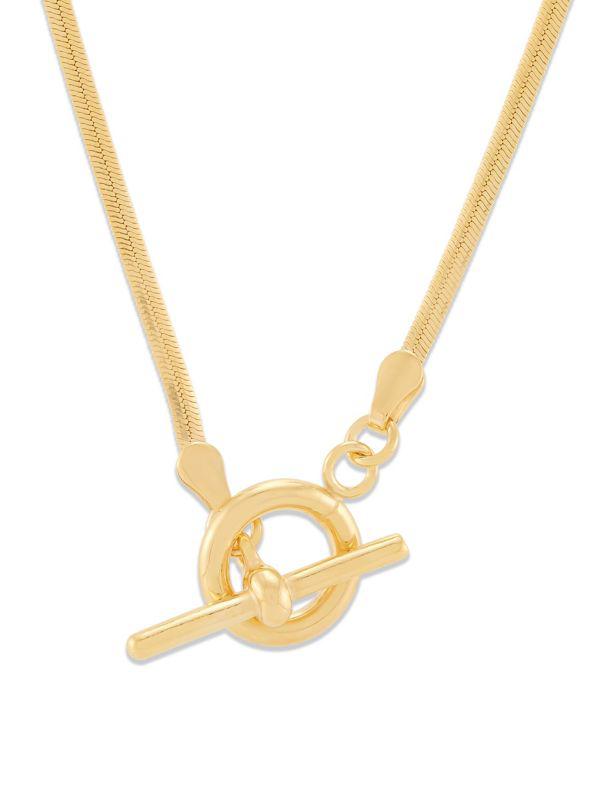 Saks Fifth Avenue Gos 18K Goldplated Sterling Silver Herringbone Chain Necklace