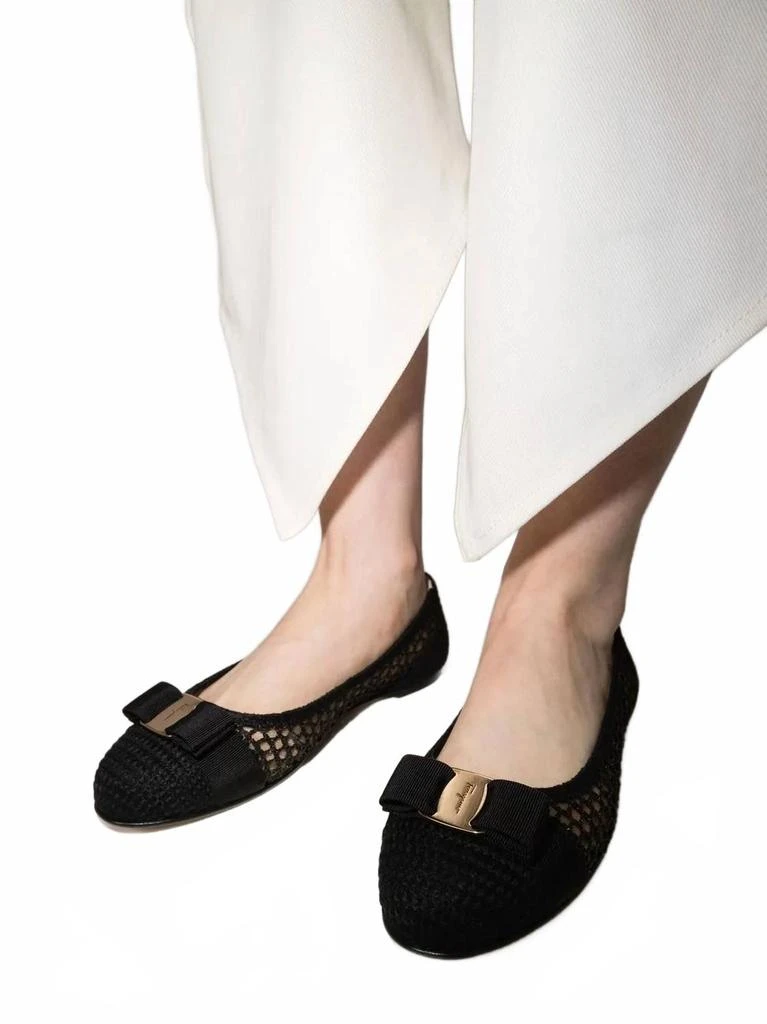Salvatore Ferragamo Women
s Varina Bow-Embellished Ballerina Shoes In Black 4