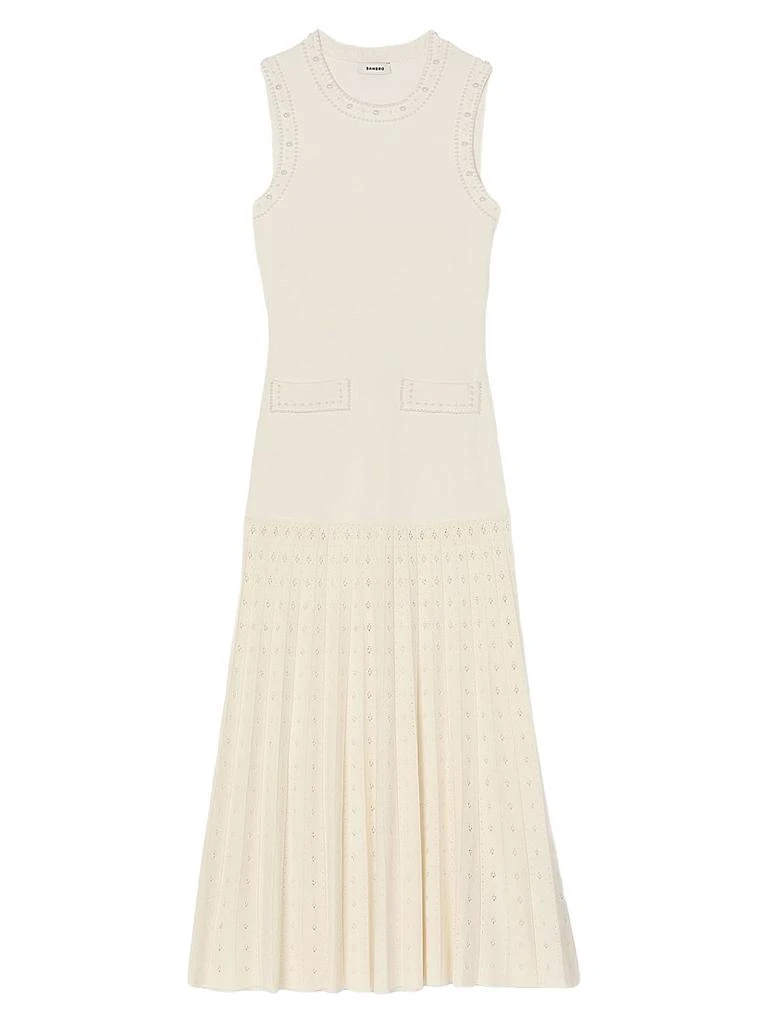 Sandro Pearl Bead Knit Maxi Dress 1