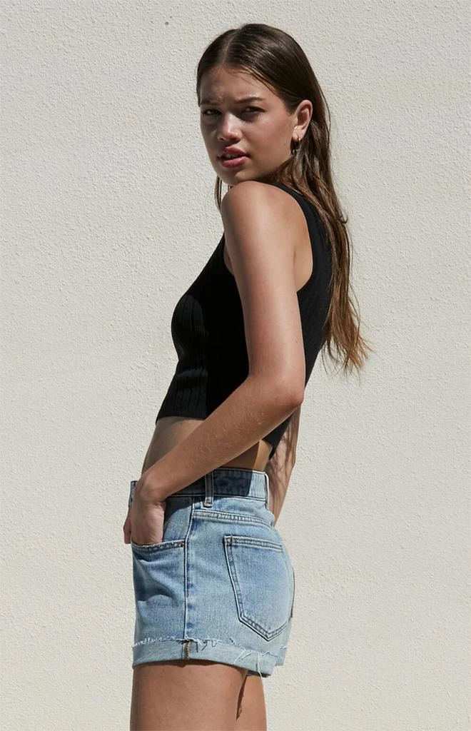 PacSun Light Indigo Roll Cuff Denim Mom Shorts 3