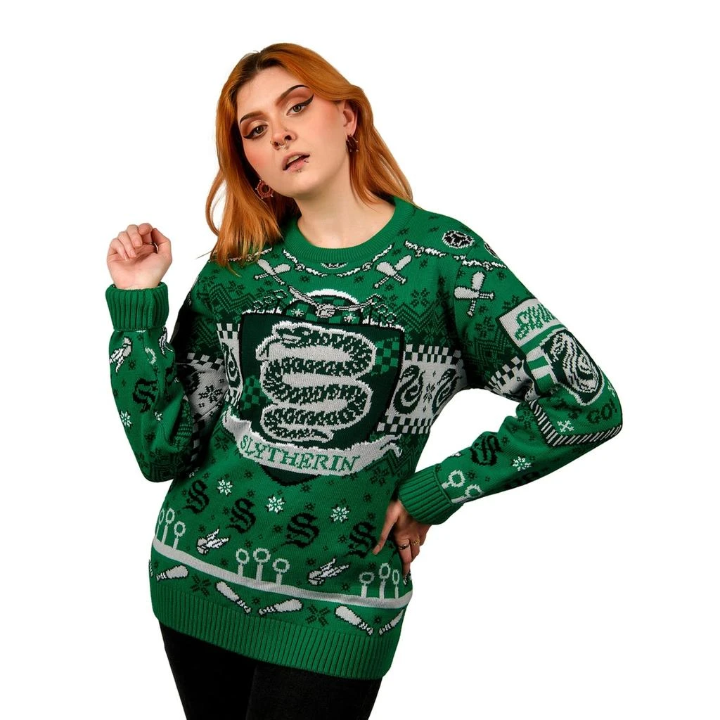 undefined Harry Potter Slytherin Quidditch Knitted Christmas Jumper 1