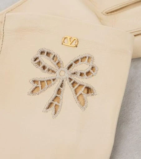 Valentino VLogo Signature embroidered leather gloves 2