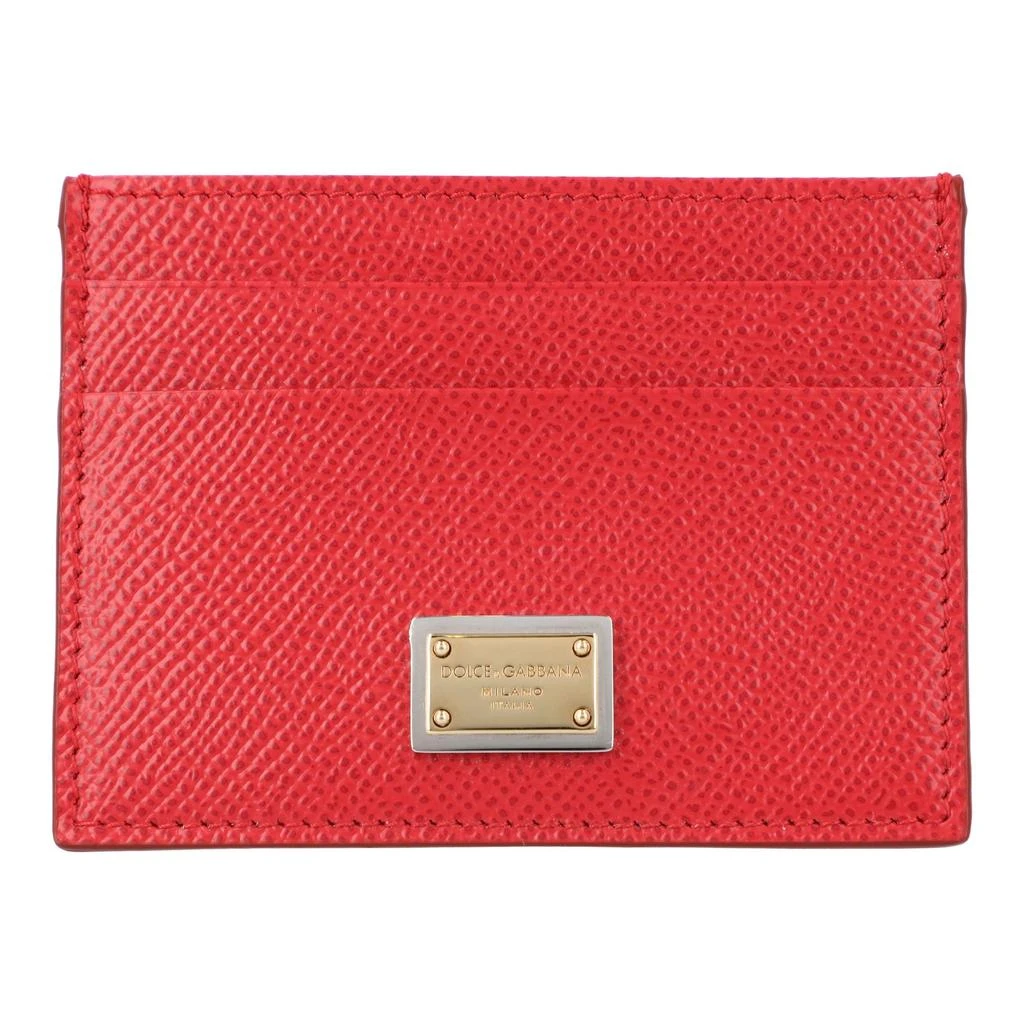 Dolce 
Gabbana Dolce 
Gabbana Dauphine Calfskin Cardholder with plate in red 4