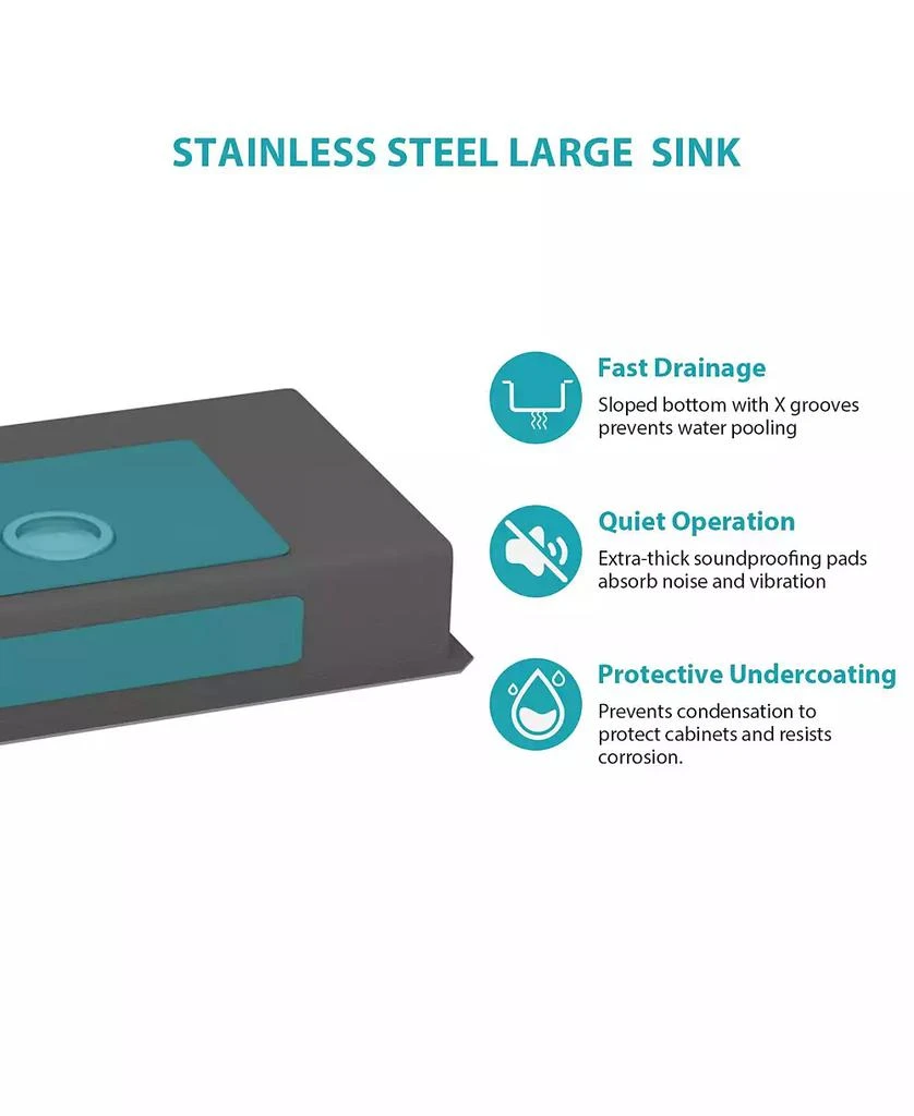 Flynama 30x18x5.5inch ADA Compliant Kitchen Sink Undermount Stainless Steel Single Bowl 16 Gauge 8