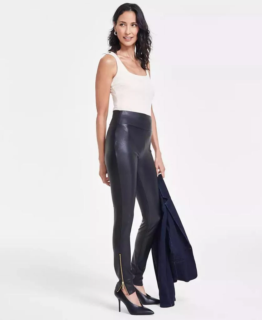 INC International Women's Mid-Rise Skinny Faux-Leather Pants, Created for Macy's 2