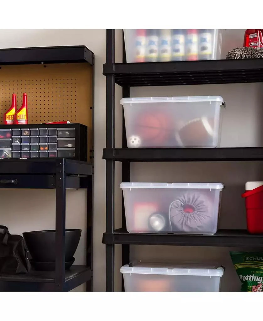 IRIS USA 45 Quart Plastic Storage Container Bin with Latching Lid, Clear, 4 Pack 2