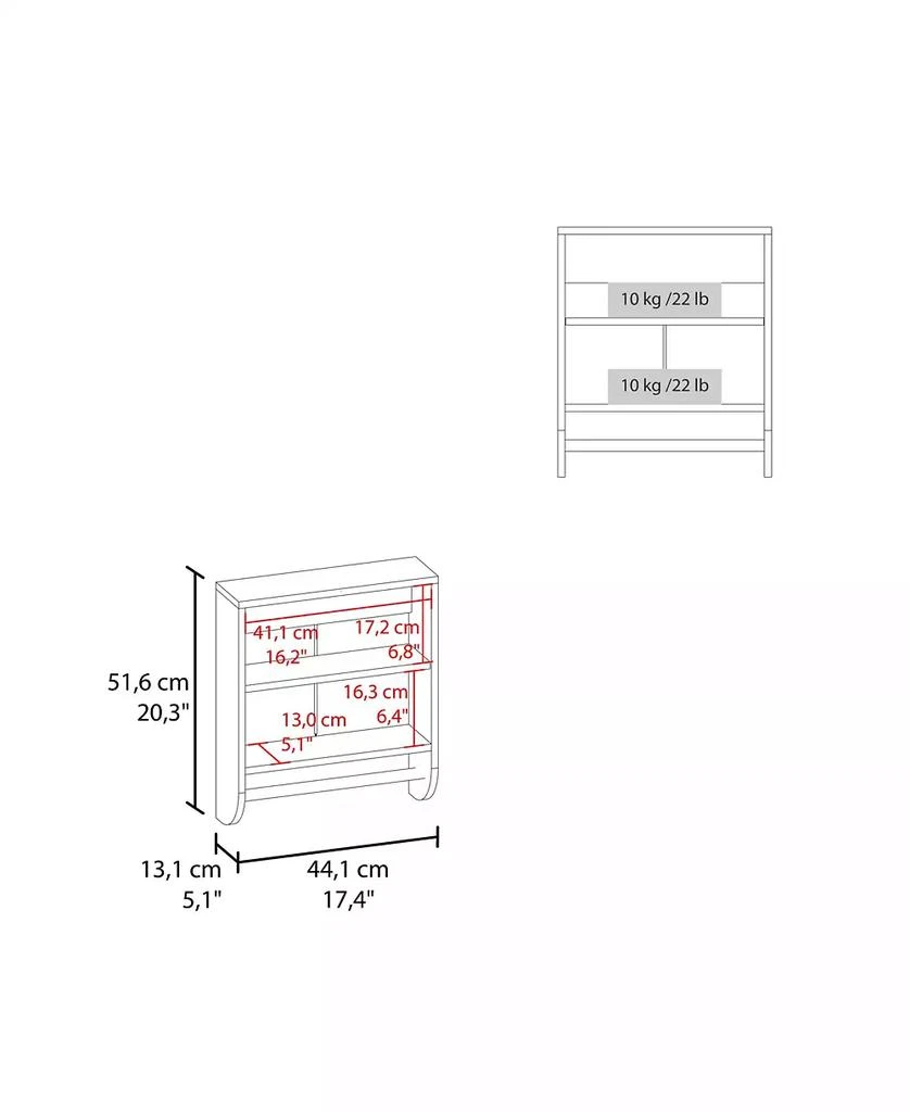 FM FURNITURE Goodyear Medicine Cabinet in Melamine With a Towel Bar, White 2