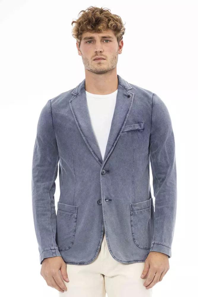 DISTRETTO12 Distretto12 Blue Cotton Mens Blazer