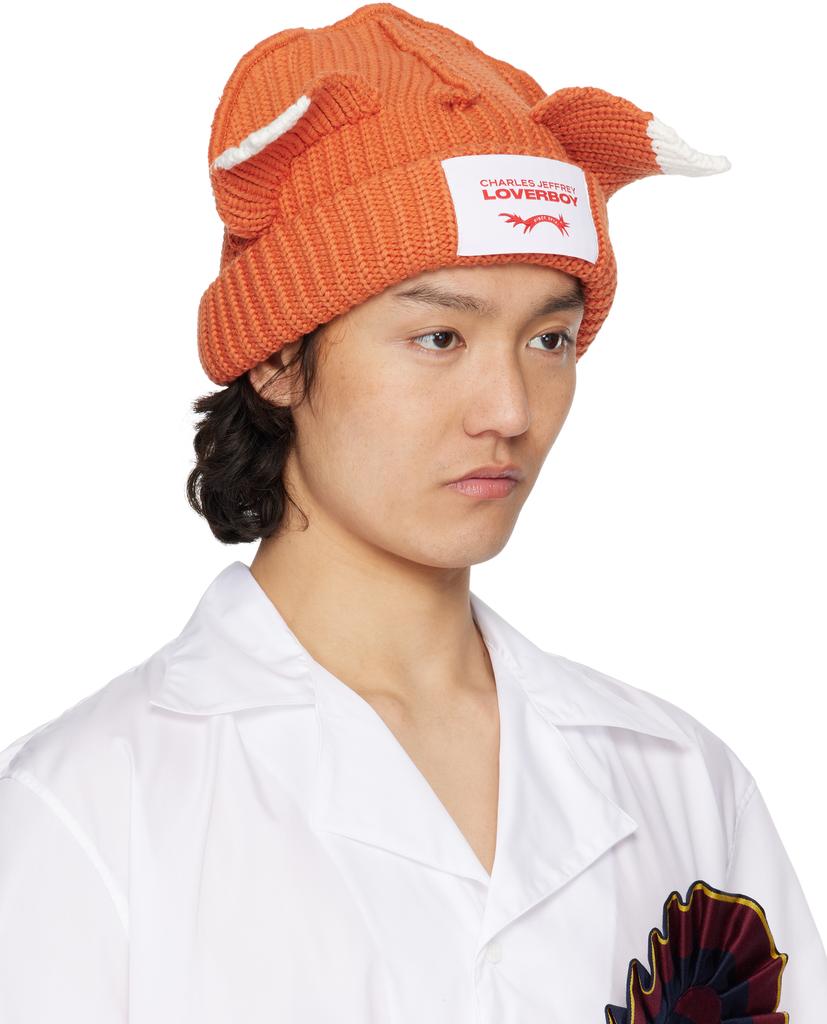 Charles Jeffrey Loverboy Orange Chunky Ears Beanie